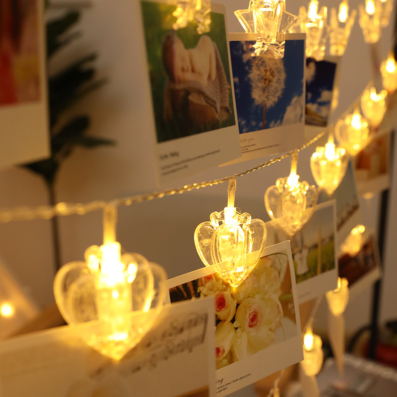 Led Fairy String Lights - Heart Shape String Lights, Warm White
