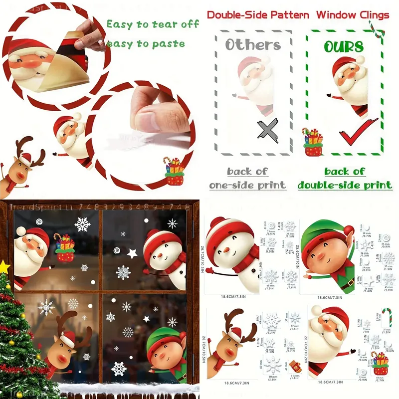 82 Pcs Christmas Window Clings - Snowflake Window Decal ulasan dan harga