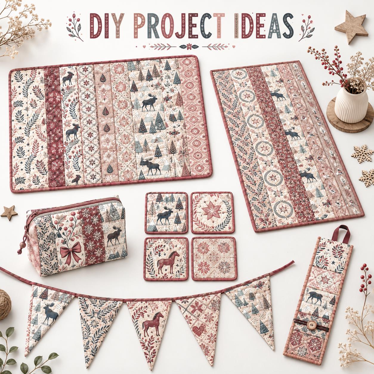 10pcs Christmas Snow Bird Patt - Christmas Table Runner ulasan dan harga