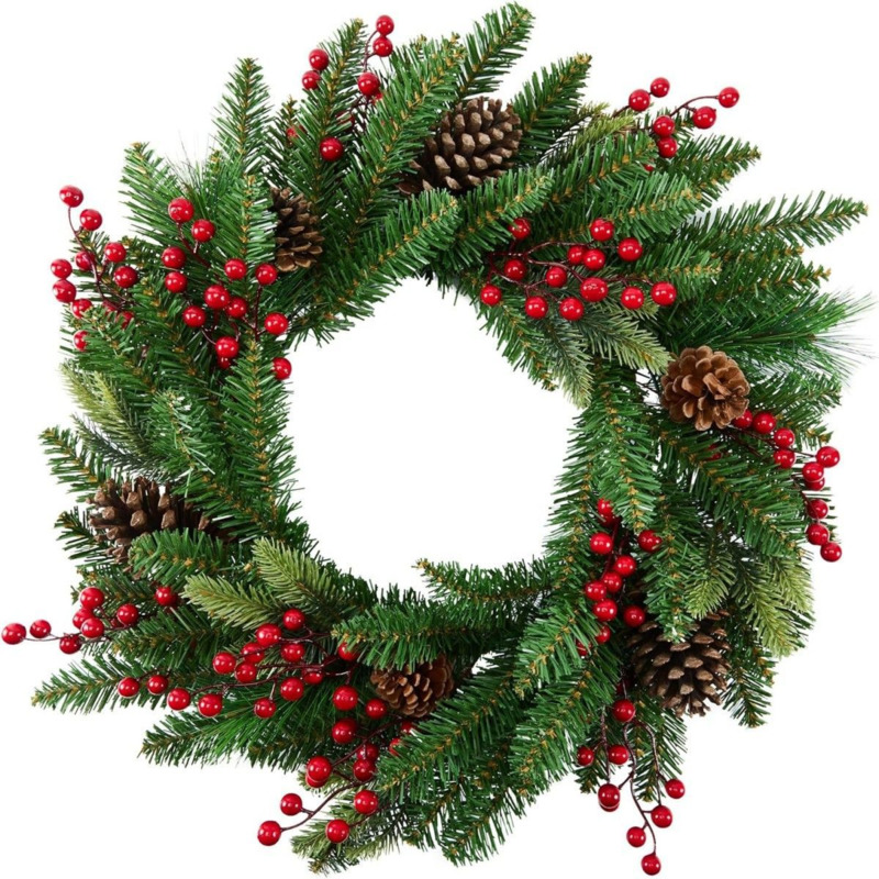 50cm Artificial Christmas Wrea - Christmas Wreath Fake ulasan dan harga