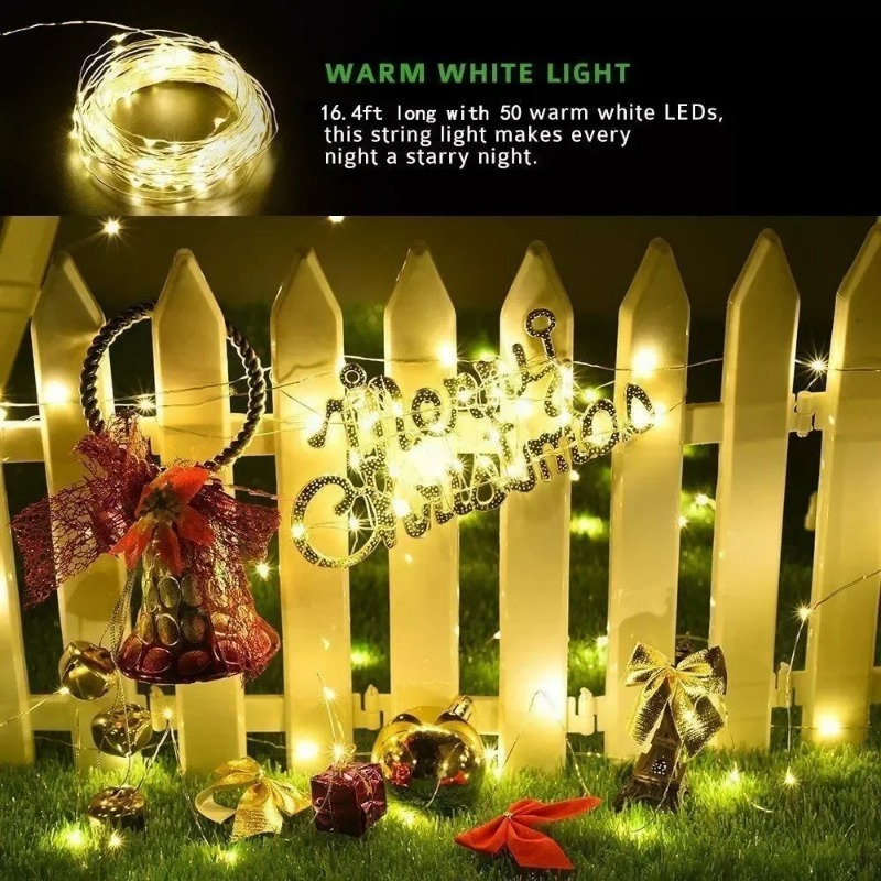 1pc Outdoor Solar String Light - Led Fairy String Lights ulasan dan harga