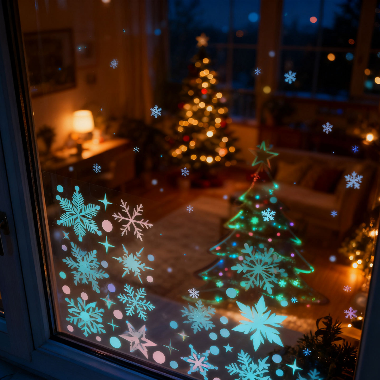 3 Sheets Snowflake Christmas W - Snowflake Window Decal ulasan dan harga