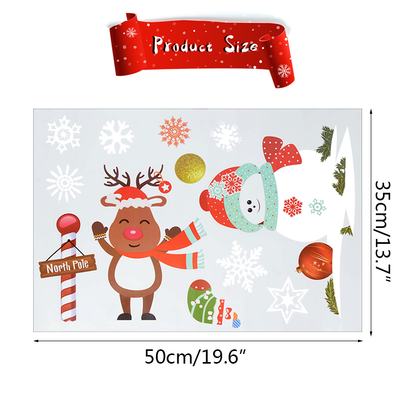 1Set Christmas Window Stickers - Snowflake Window Decal ulasan dan harga